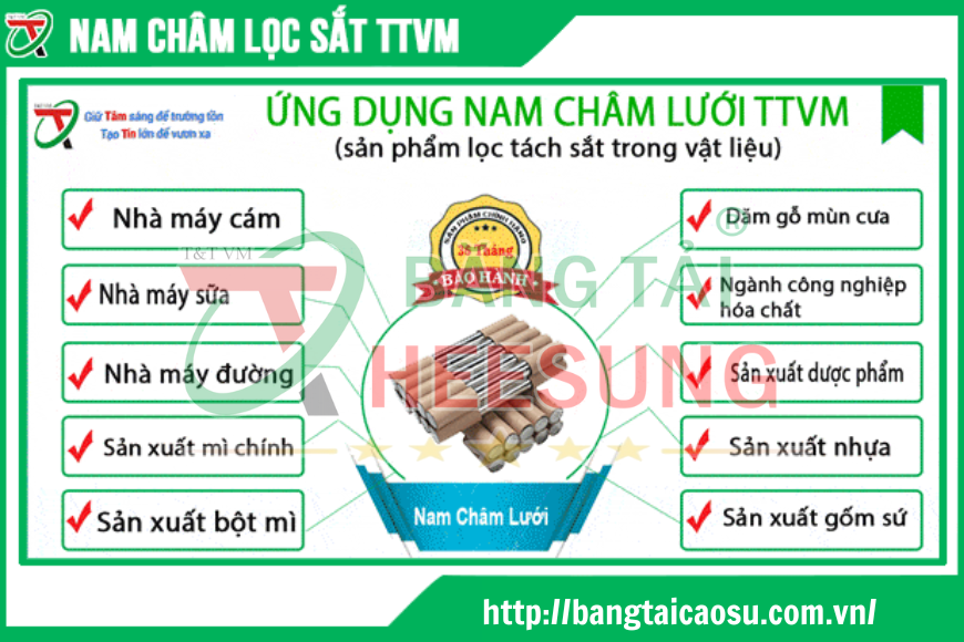 ỨNG DỤNG CỦA NAM CH M THANH - NAM CH M LƯỚI CÙNG VỚI BĂNG TẢI CAO SU HEESUNG
