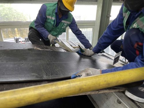 quy trình dán băng tải cao su