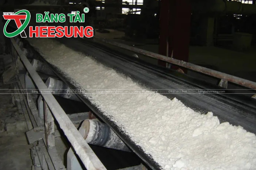 băng tải bố vải EP vận chuyển bột đá
