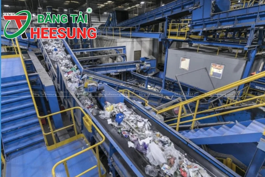 băng tải Heesung trong ngành rác