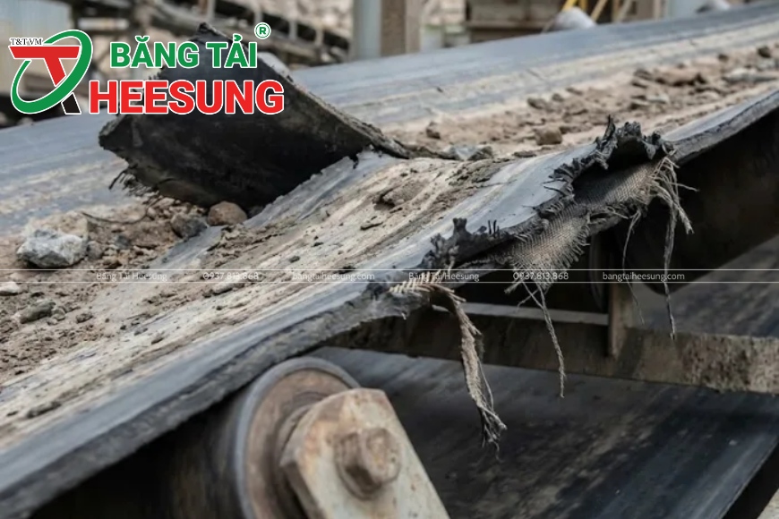 băng tải bị rách đứt