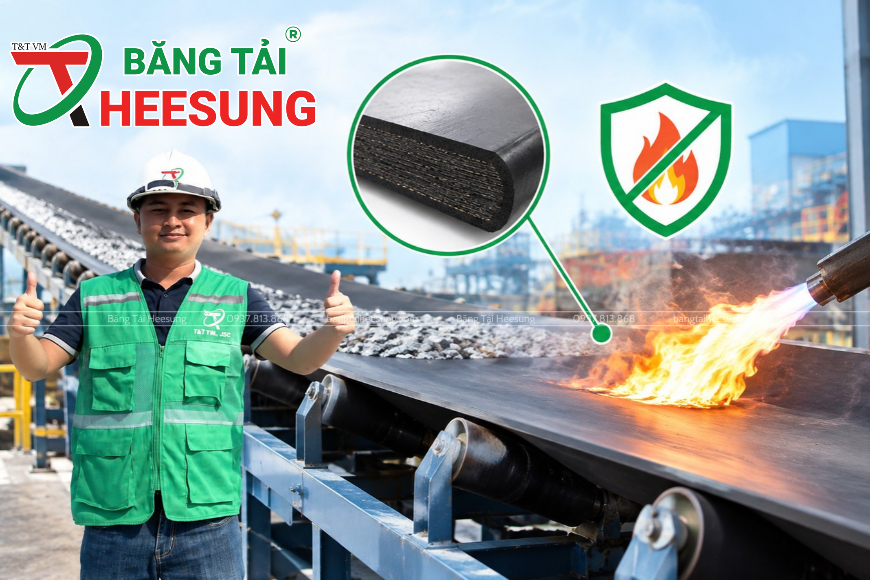 Băng tải cao su có thể chống cháy không